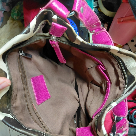 Unbranded Giraffe Faux Leather Purse Handbag with Blue Handle - Picture 6 of 6